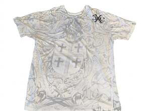 Xtreme Couture Y2K All-Over Print Shield Lions T-Shirt Size 2XL